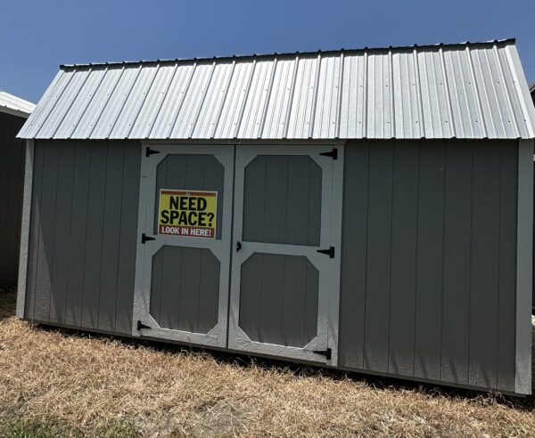 Side Lofted Barn 10x16 Derksen Best Value Wood - No Windows - Smoke