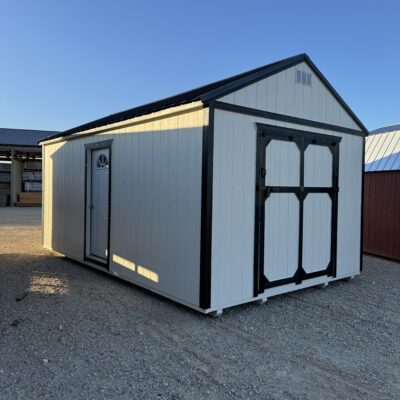 12x20 Lofted Utility with Ramp Style Door - Cotton