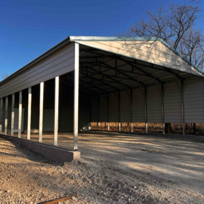 30x55x12 End Combo Metal Workshop Building with Carport & Garage