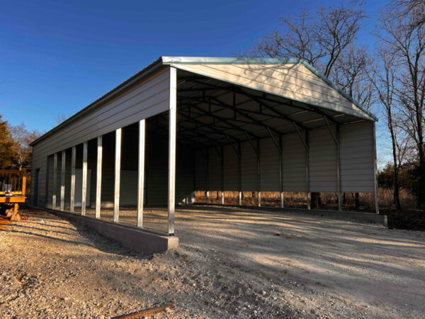 30x55x12 End Combo Metal Workshop Building with Carport & Garage