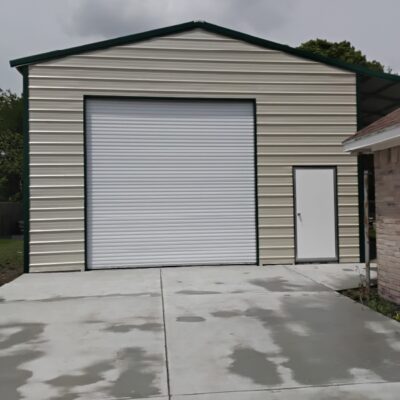 24x30x14 Garage with Enclosed Office and Right Lean-To