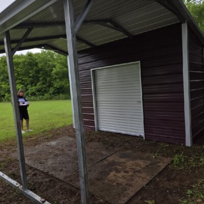 16x14x8 Side Combo Metal Building – Storage & Covered Parking