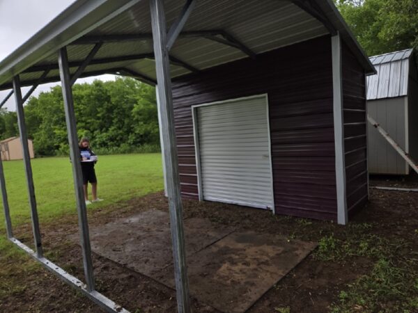16x14x8 Side Combo Metal Building – Storage & Covered Parking