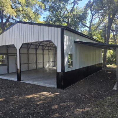 46x35x12 Metal Garage with Dual Leans